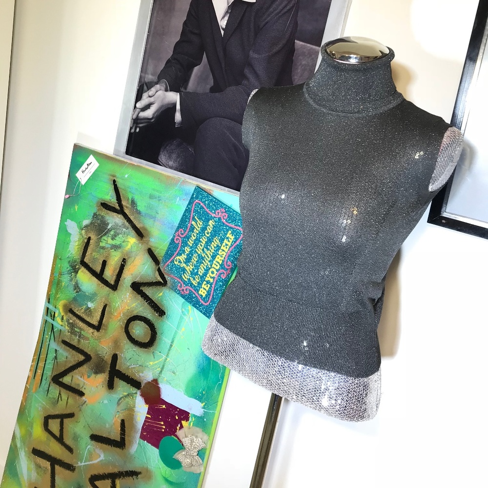 GORGEOUS SILVER SPARKLE CHRISTIAN DIOR TOP